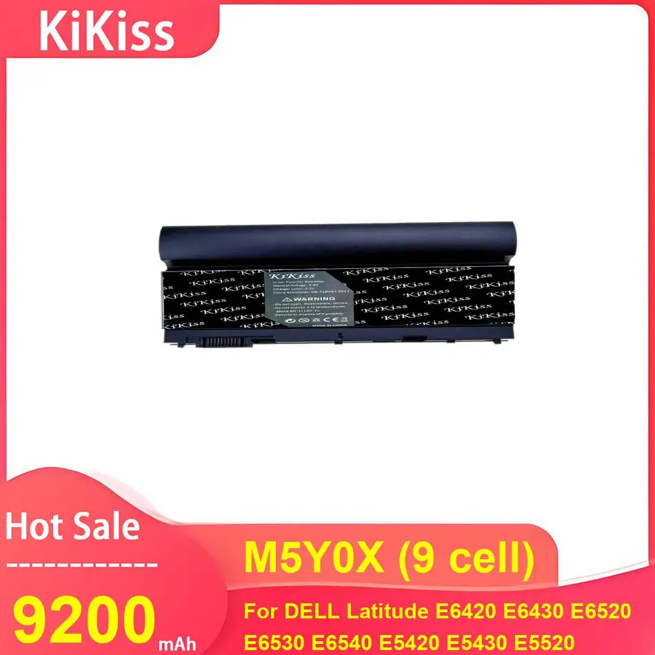 

KiKiss Laptop Battery For DELL Latitude E6420 E6430 E6520 E6530 E6540 E5420 E5430 E5520 E5530 ,M5Y0X (9 cell) 9200mAh Batteries