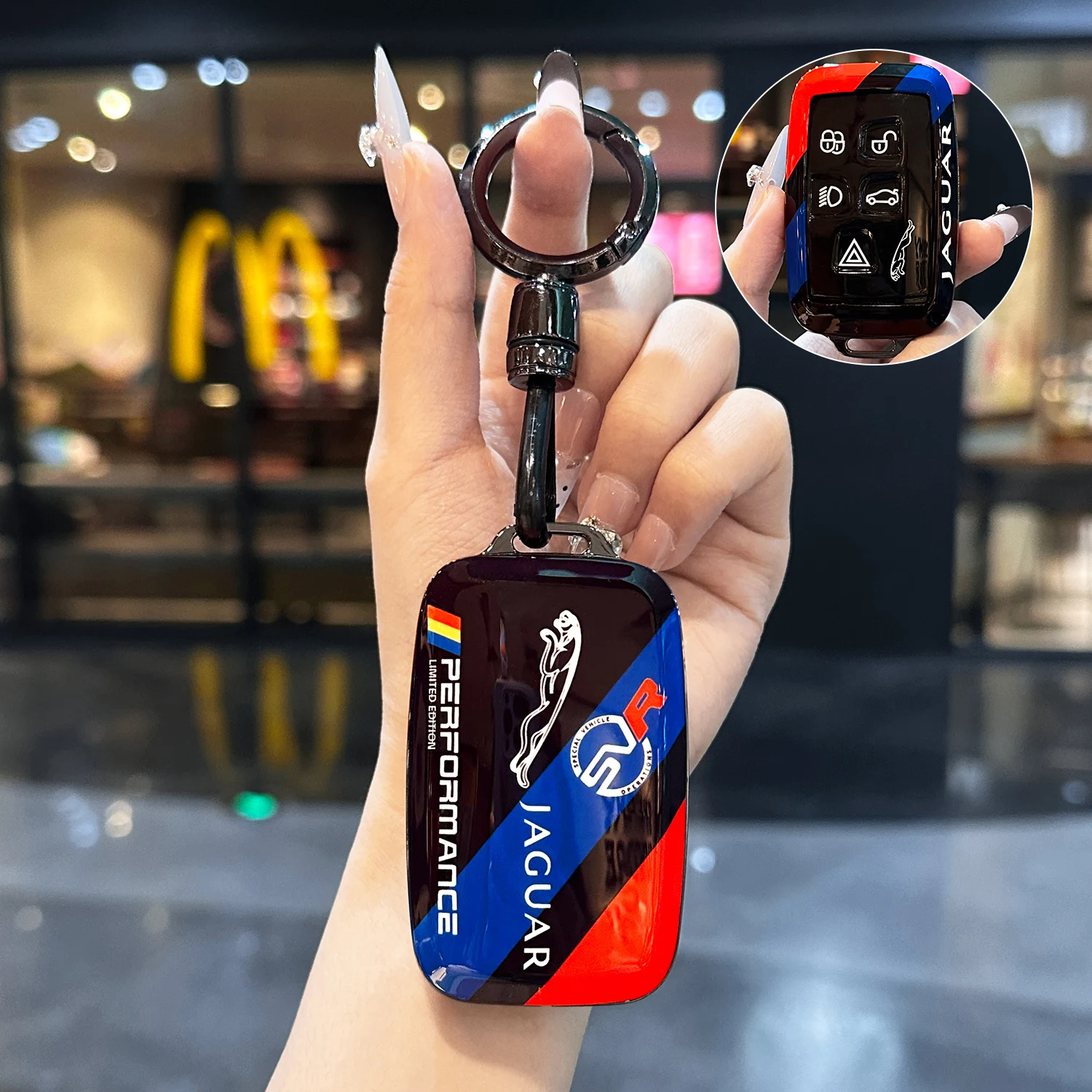 High Quality ABS Car Remote Key Case Cover Shell Keychain Accessories For Jaguar XE E-Pace XF XJ C-X16 V12 XJL F-TYPE Guitar