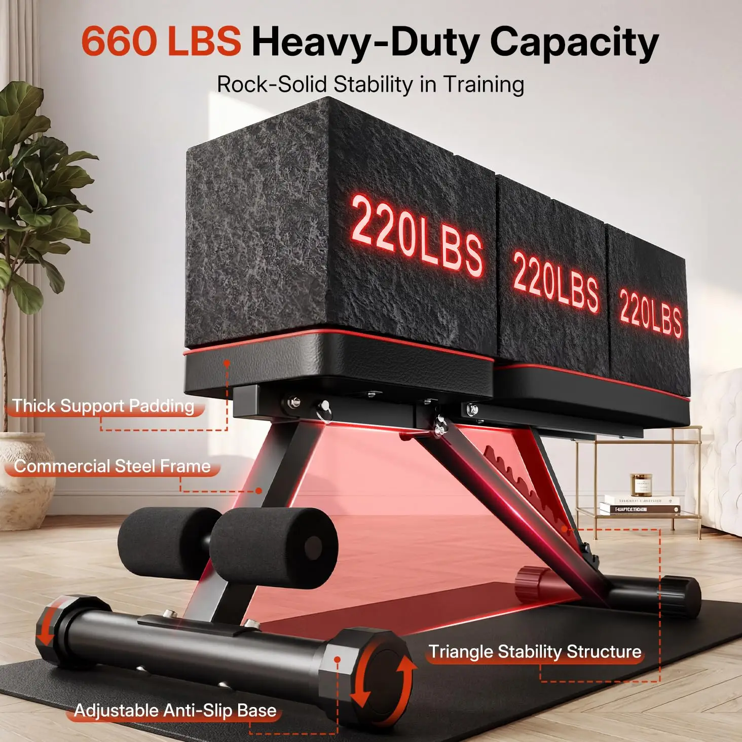 Adjustable Weight Bench for Bench Press, Heavy Duty Stable Workout Bench Foldable Weight Benches for Home Gym
