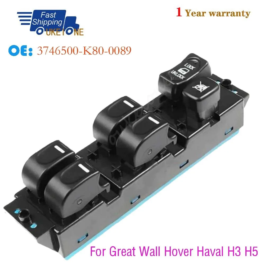 3746500-K80-0089 For Great Wall Hover Haval H3 H5 2005-2012 Front Left Electric Power Lifter Window Switch Button Car Parts