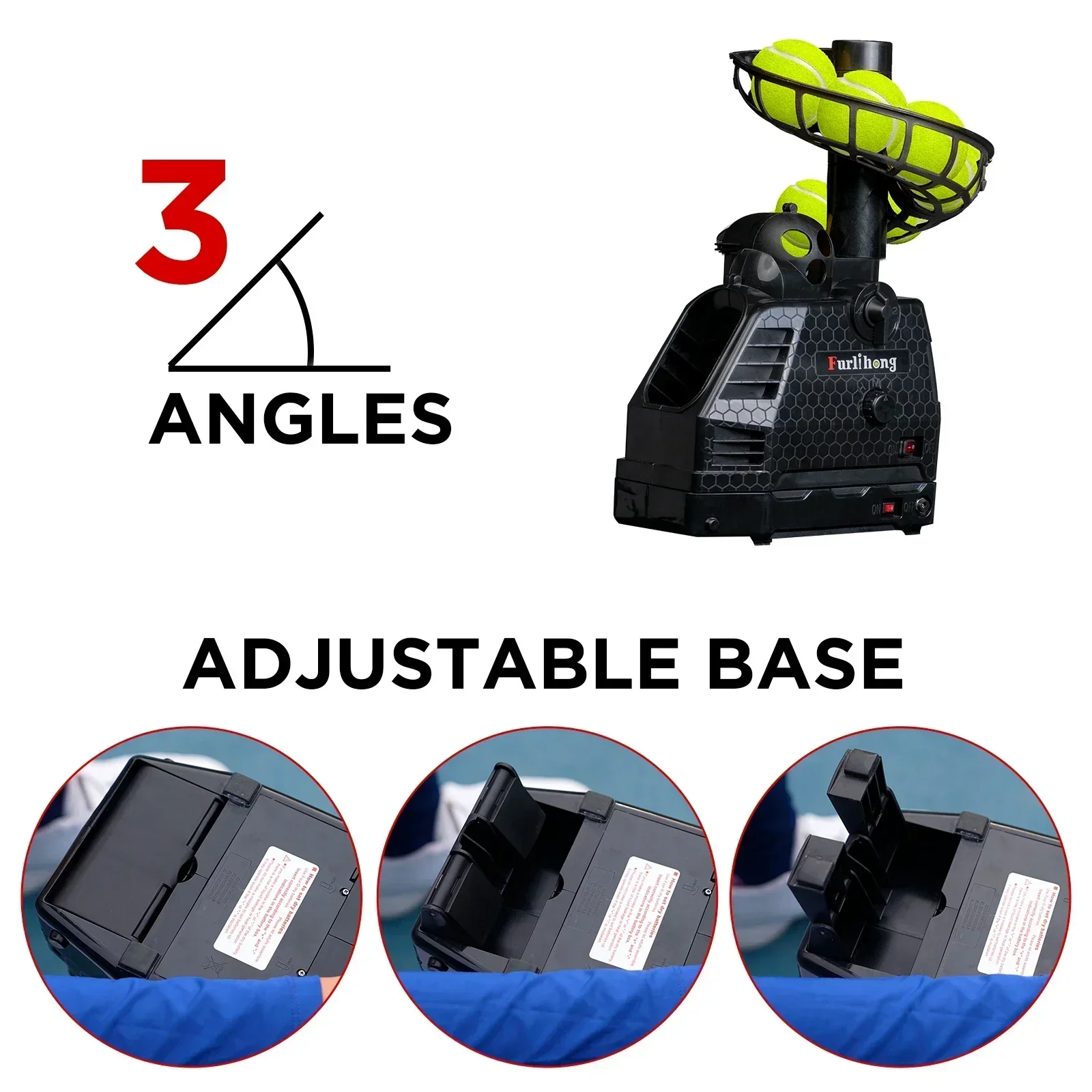 Furlihong 680BH 2 in 1 Baseball & Tennis Ball Launcher Machine, Adjustable Launching Angle, Speed and Interval
