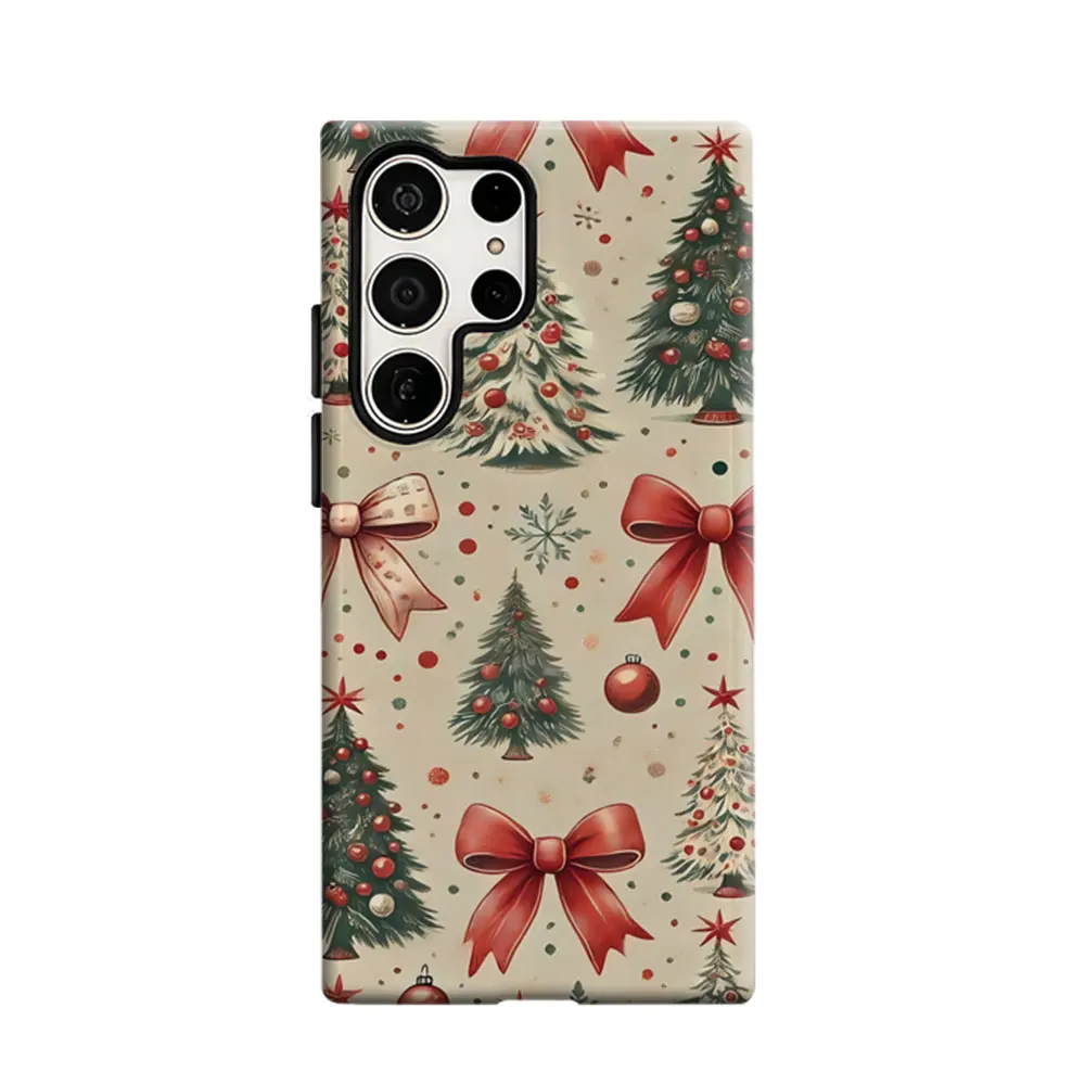CaseLumi Phone Case For Samsung Galaxy S25 S24 S23 Ultra Plus HD Hard Christmas Cheer Double Layer Cover Film Shell