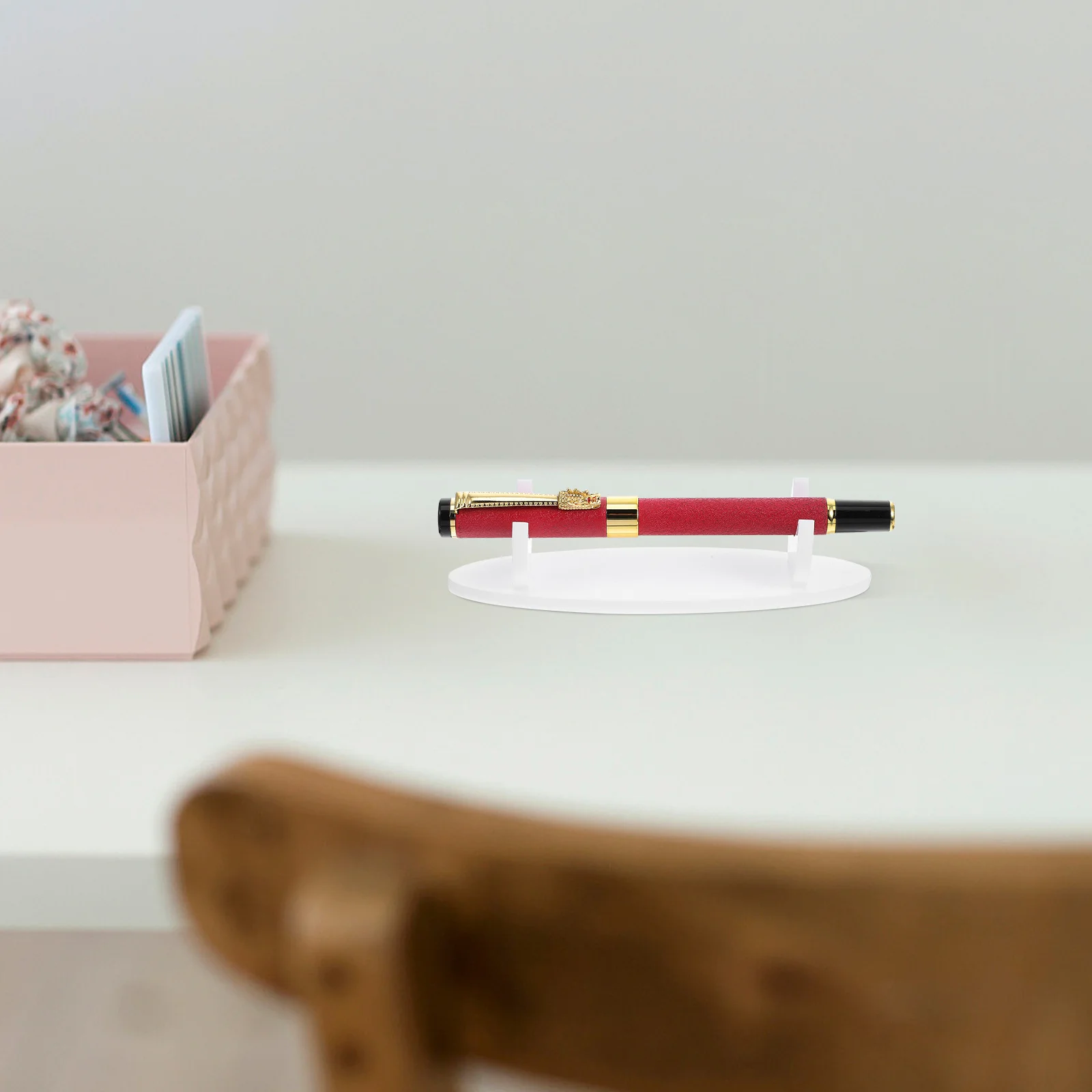 Display Stand for Ink Pens Acrylic Pen Holder Display Makeup Brush Rack Organizer Pencil Wand Stand for Home School Office Desk