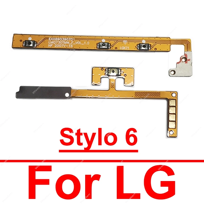 For LG Stylo 6 LMQ730TM Power Volume Side Flex Cable On OFF Key Side Power Volume Buttons Flex Cable Parts