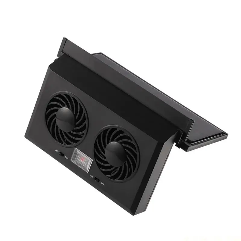 J0MA Solar Car Cooling Fan Double Ventilation Technology 180° Wide Car Radiator Cooling Fan Air Circulation
