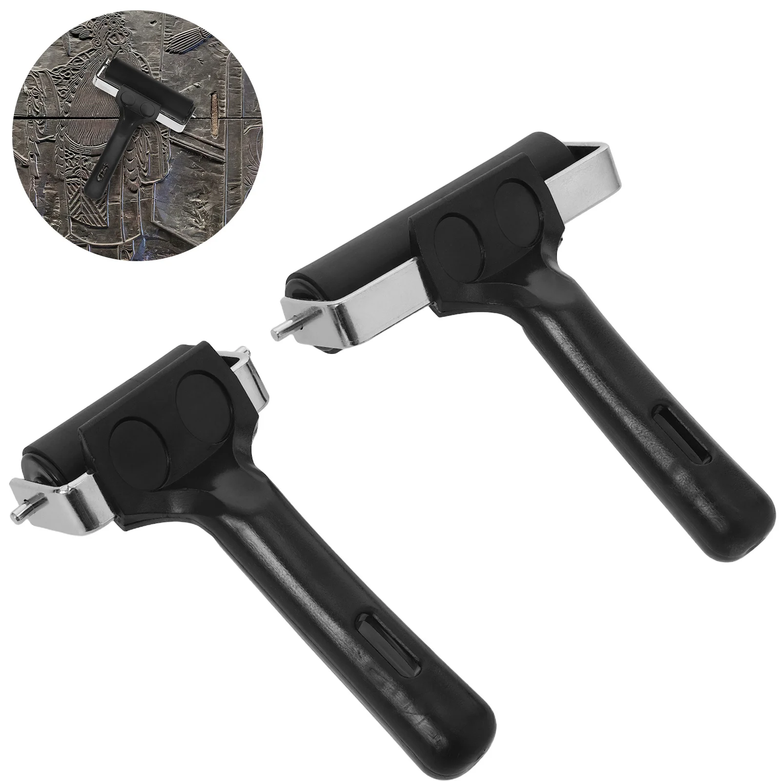 

2Pcs Rubber Printmaking Roller Smooth Ink Applicator for Craft Stamping Gluing Art Projects Wallpaper 6cm 10cm