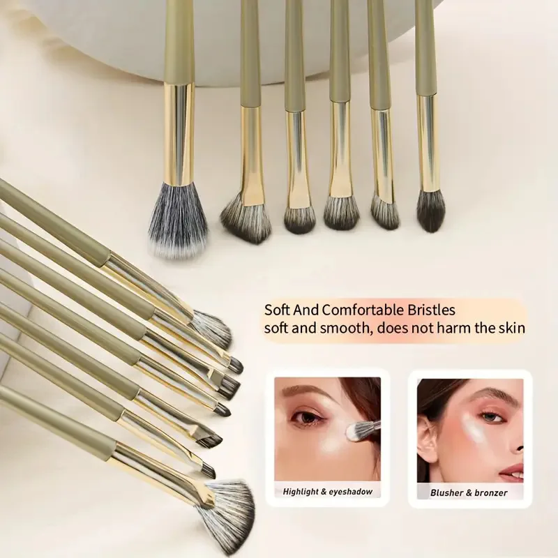 13-Piece Gold Plated Makeup Brush Set Eye Shadow Blade Stippling Halo Dye Soft Hair Cover Beauty Tools