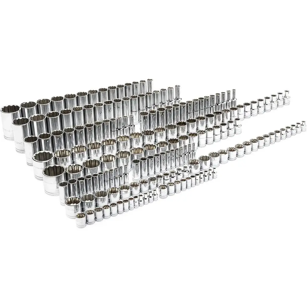 

Набор торцевых головок Master (89074) из 176 предметов: 12-гранные, стандартные и глубокие, для приводов 1/4, 3/8 и 1/2 дюйма (SAE/метрические)