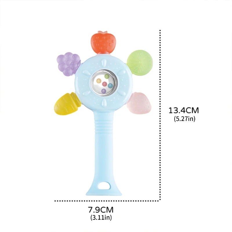 لعبة خشخيشة ناعمة للأطفال، تصميم فواكه قابل للمضغ، عضاضة للتطوير الحسي 15UB #6