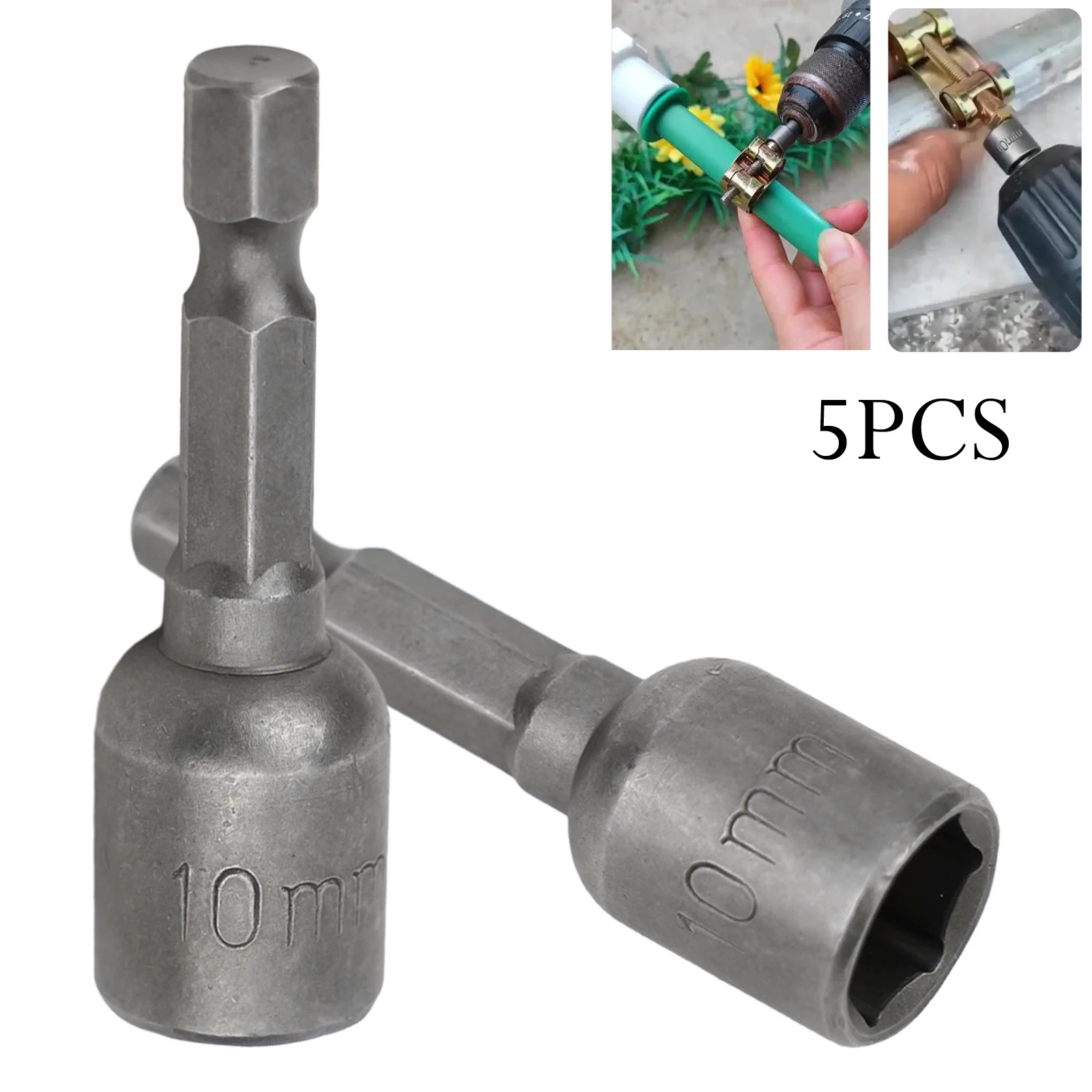 

5PCS 6-13mm Socket Magnetic Nut Screwdriver Quick Release 1/4 Inch Shank Hex Electric Drill Bits Set Power Tool Accessories