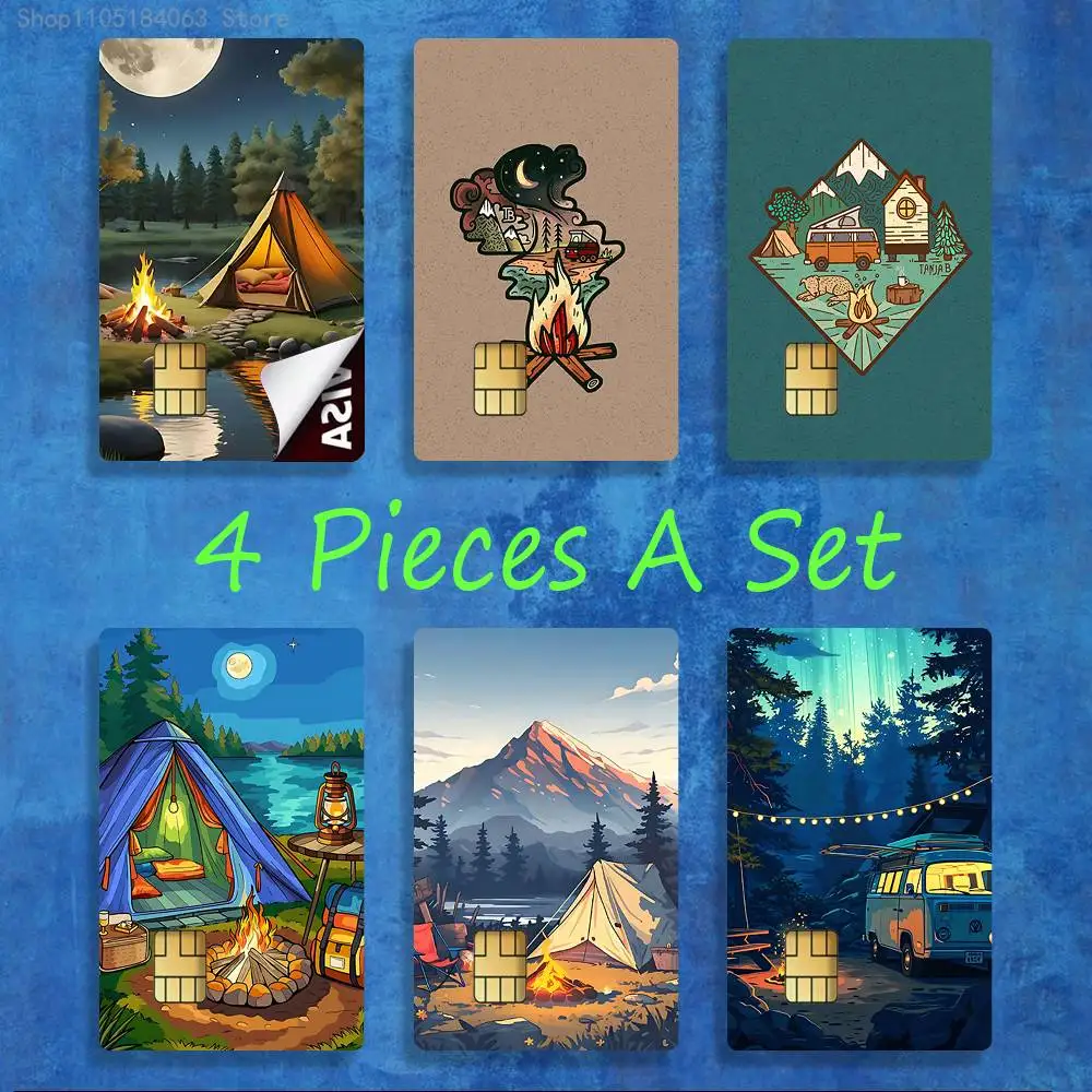 

Mountain Cartoon Camping Stickers Credit Visa Debit Bank Charge Card Bus Metro Waterproof Sticker Decal Decoration