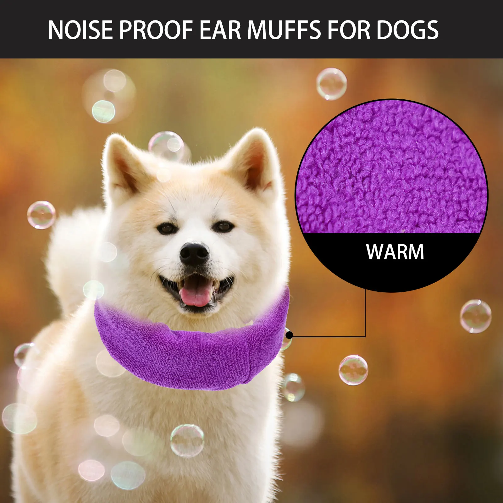 

Pet Earmuffs for Dogs Comfortable Washable Reusable Dog Accessory Warm Ear Protection Noise Proof Elastic Puppy Snood