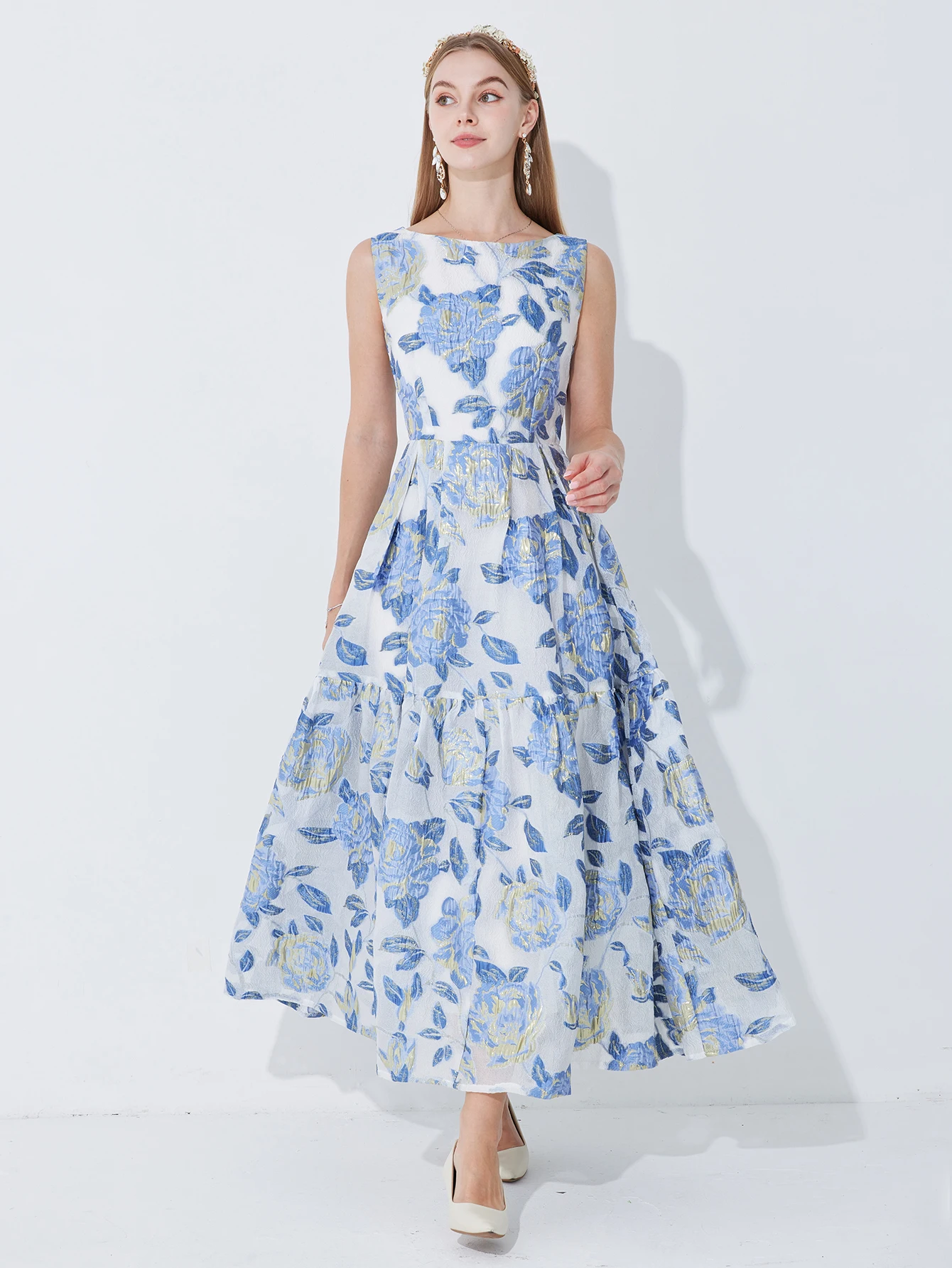 Devchata-花の刺繍が施されたエレガントで豪華なロングドレス,ノースリーブ,自由奔放に生きるスタイル,新しい夏のコレクション