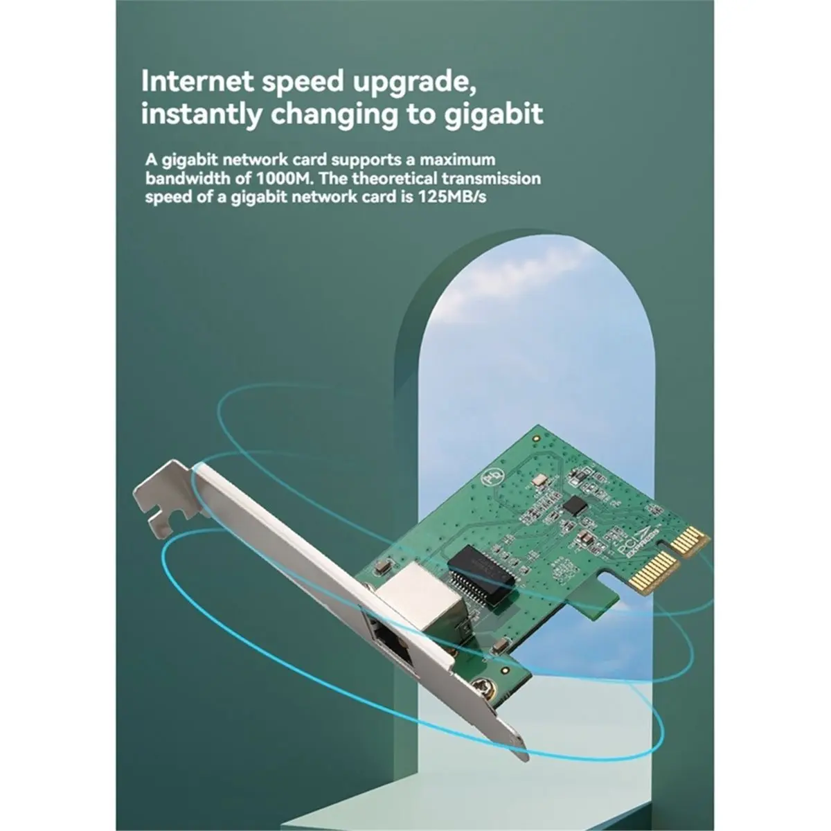 PCIe Gigabit LAN Adapter PCIeX1 Single Port RJ45 Ethernet Network Card 1Gbps YT6801 Chip for Desktop PC Server