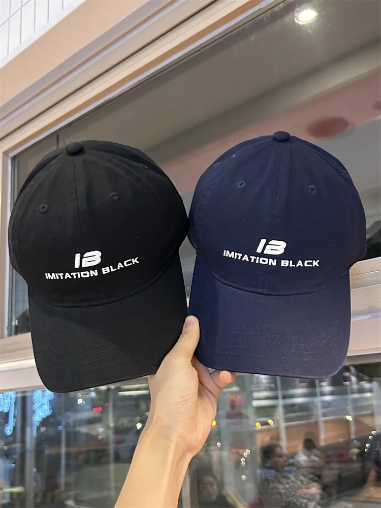 

Letter Embroidered Baseball Cap for Men and Women, Curved Brim, Big Face, Small Face, Duckbill Cap, American Retro Sun Hat