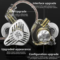 KZ EDS In-Ear Earphones Dual magnetic dynamic unit 10MM single magnetic circuit unit 2Pin gold-plated pins for music earphones