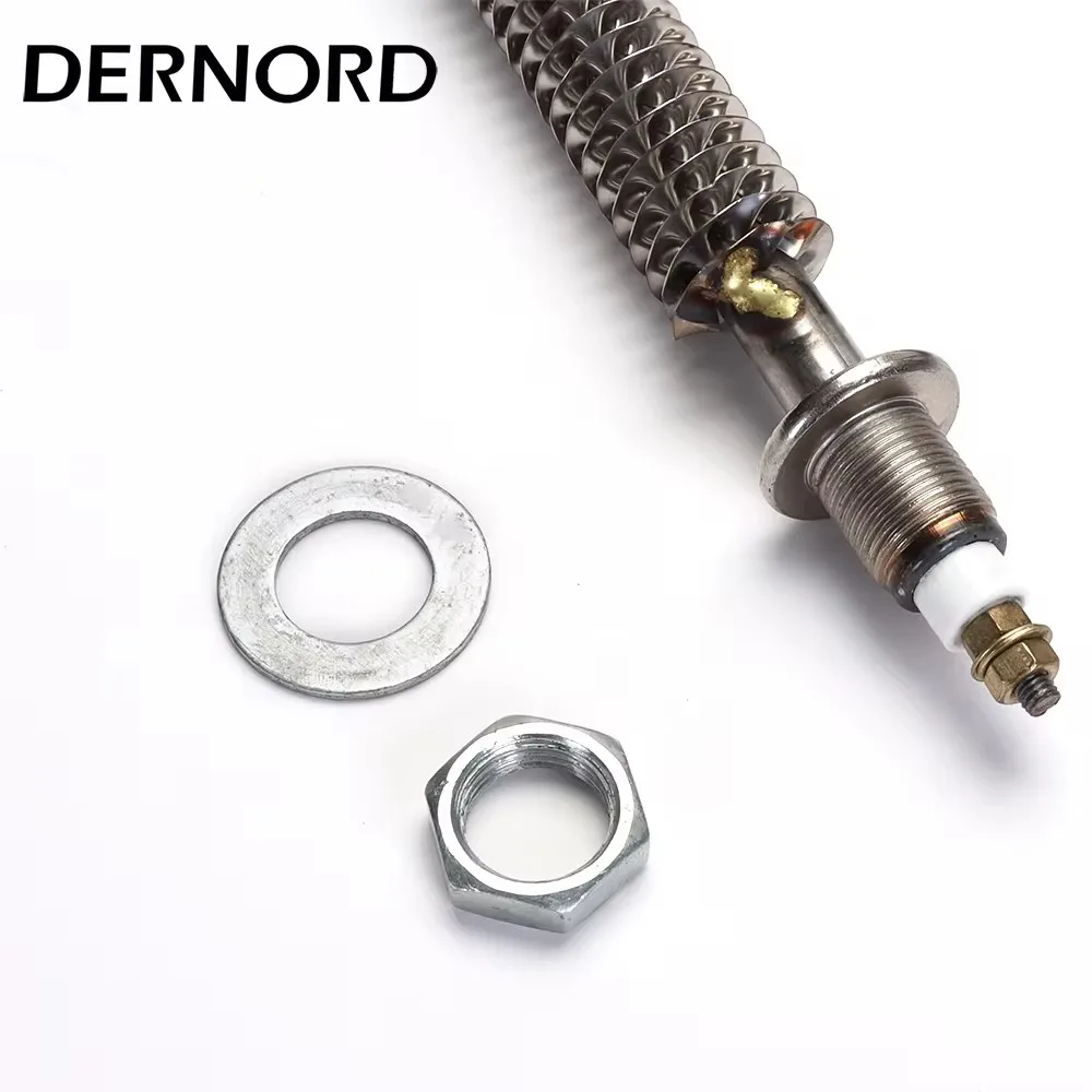 DERNORD M18 Finned Tubular Heater 220V Air Heating Element for Stove/Oven 1KW Stainless Steel 304