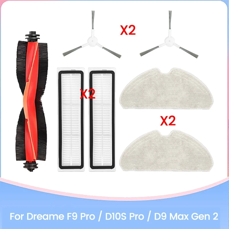 For F9 Pro / D10S Pro / D9 Max Gen 2 Vacuum Cleaner Replacement Accessories Main Side Brush Mop Cloth Hepa Filter