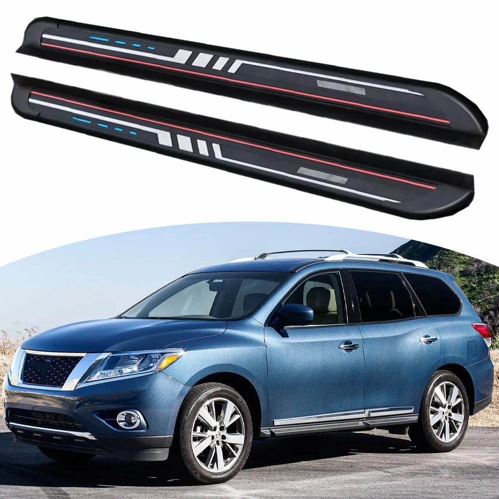 

2PCS Running Boards Side Steps Fits Nissan Pathfinder 2013-2021 Fixed Pedals Nerf Bars Black Pedal