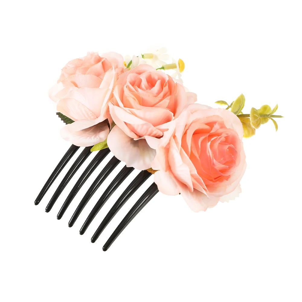 AWAYTR Boho Double Flannel Rose Hair Clips For Women Girl Hair Band Fork Comb Hairpin Flower Jewelry Hair Accessories