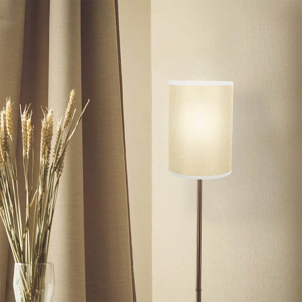 

2 Pcs Round Table Lampshade E27 Linen Fabric Cover for Bedroom Living Room Decorative Modern Light Shades Replacement