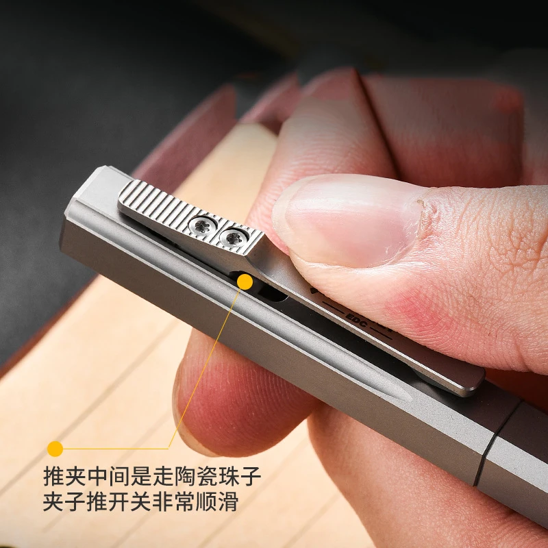 قلم توقيع منزلق من التيتانيوم لتخفيف الضغط، قلم تكتيكي محمول ملون للدفاع عن النفس EDC للرجال/'[ #4