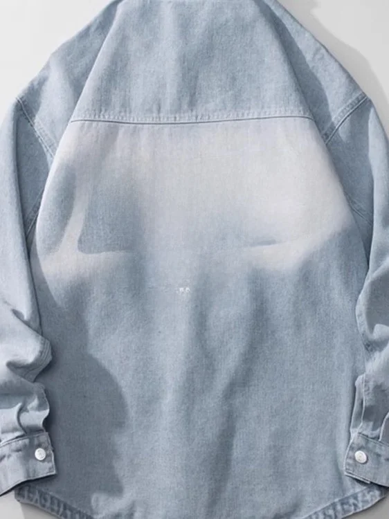 

Хлопковая джинсовая куртка премиум-класса с талией, мужская летняя тонкая модная винтажная весенне-осенняя длинная рабочая одежда Sve irt Sle Jaet