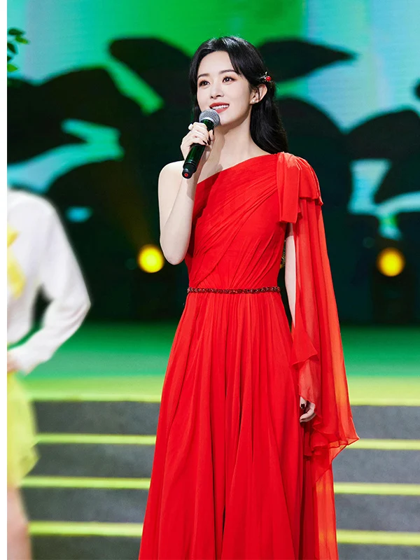 

Red Evening Gown Host Performance High End Ele New 2026 Bride Toasting Suit Aosphere Simple mid Waist Floor Length Wedd...