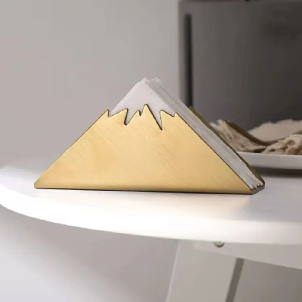 

Stylish Stainless Steel Triangle Napkin Holder Handicraft Durable Vertical Tissue Holder Stable Storage Tissue Rack Kitchen