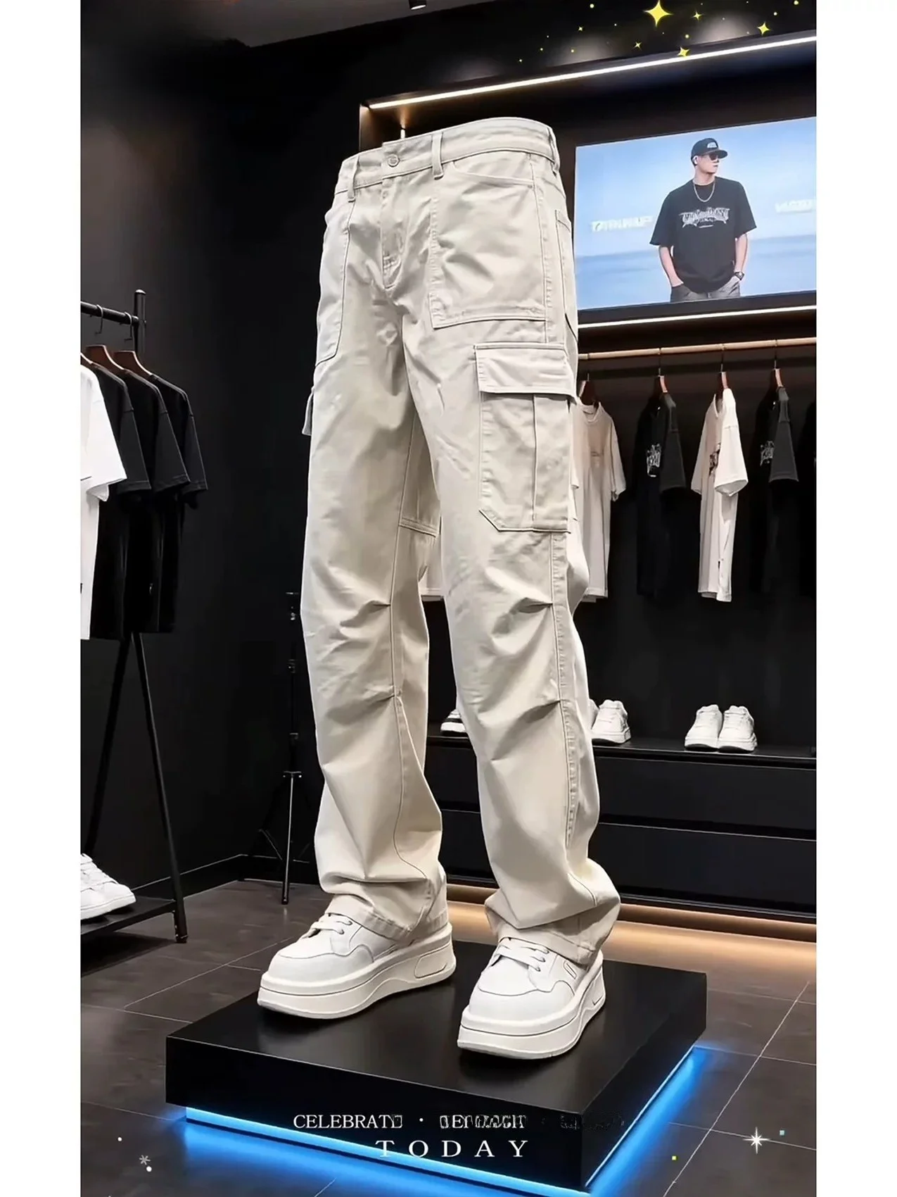 American Style Multi-Pocket Work Pants Men's Summer Thin Outdoor Waterproof Hiking Pants Folded High-End Paratrooper Assault ...