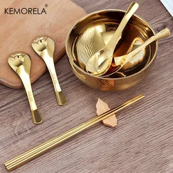 300/600ML Stainless Steel Golden Bowl Dishes Individual Saucers Round Seasoning Dishes Sushi Dipping Bowl Appetizer Plate