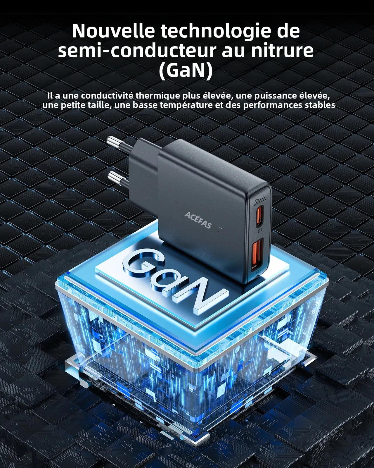 Nouveau chargeur rapide GaN ultra-fin pour téléphone avec protections intelligentes par puce, adaptateur de charge rapide pour iPad, iPhone 17/16, Samsung S26, Huawei et tablettes