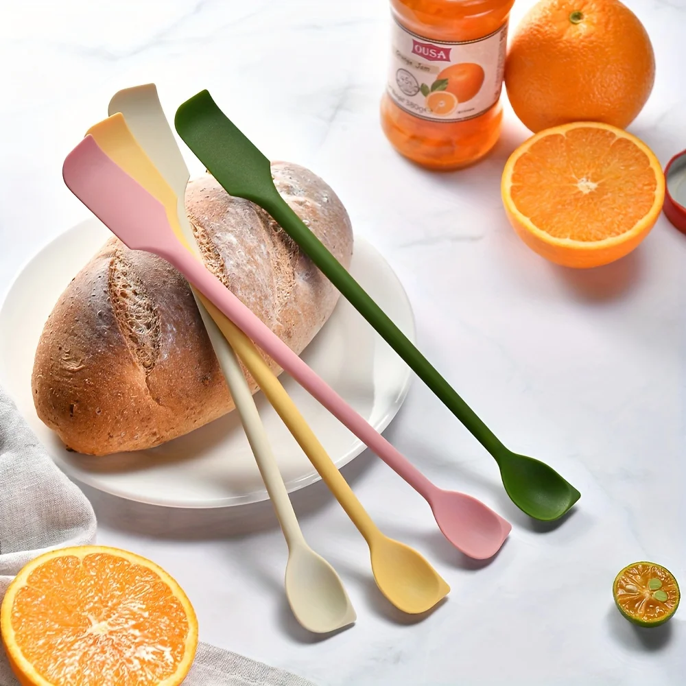 Kitchen Baking Utensils - ดีไซน์หัวคู่สำหรับใช้งานกับอาหาร & ขูดได้อย่างยืดหยุ่น, ทนความร้อน ทำความสะอาดง่าย ซิลิโคนไม่ติดกระทะ,