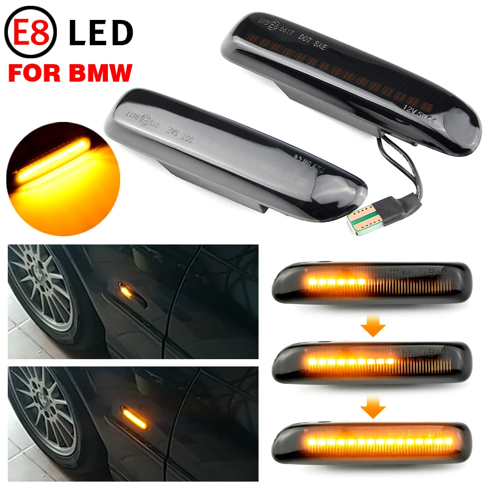 1 Pair Dynamic Led Side Marker Flowing Turn Signal Light Indicator Blinker For BMW E46 Coupe Compact Cabriolet Touring Saloon