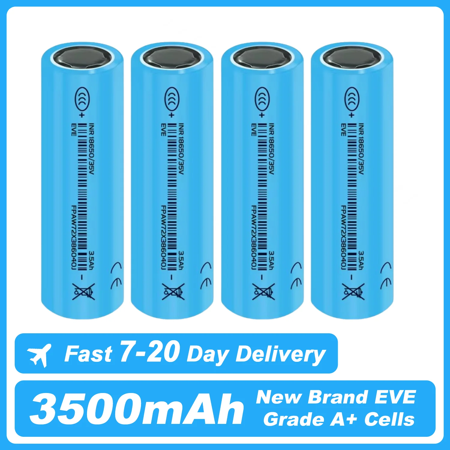 

18650 Battery 3500Mah 3.7V Large Capacity 10A Continuous Discharge Led Flashlight/Drone/Power Tool Rechargeable