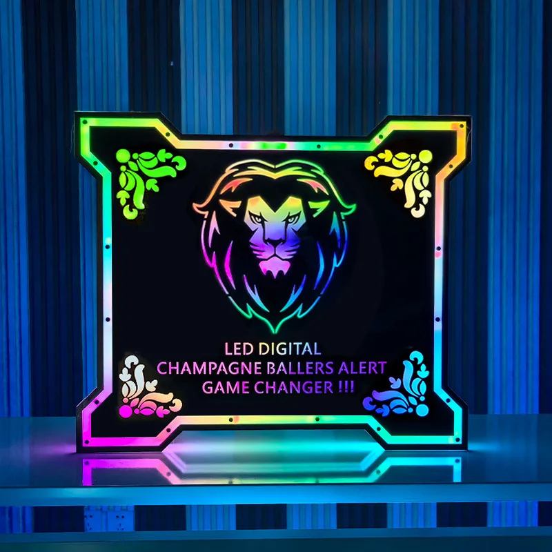 LED الرقمية الشمبانيا بالرز تنبيه لعبة مبدل أنماط الأسد الهاتف APP التحكم شاشة التمرير رسالة تسجيل مجلس خدمة VIP