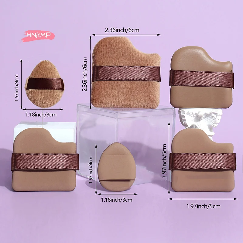 6 قطعة/المجموعة/مجموعة من بودرة الإبهام الصغيرة المنتفخة باللون الوردي الناعم والصديقة للبشرة وسادة هوائية متدفقة للمكياج الجاف والرطب وأحمر الخدود