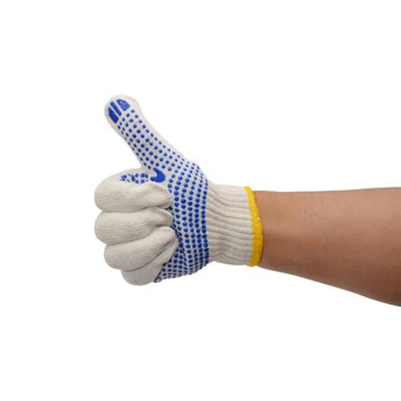 Labor Protection Yarn Gloves Cotton Thread, Dispensing Gloves Cotton Non-slip Beaded Gloves Site Driver, Auto Repair Work Gloves