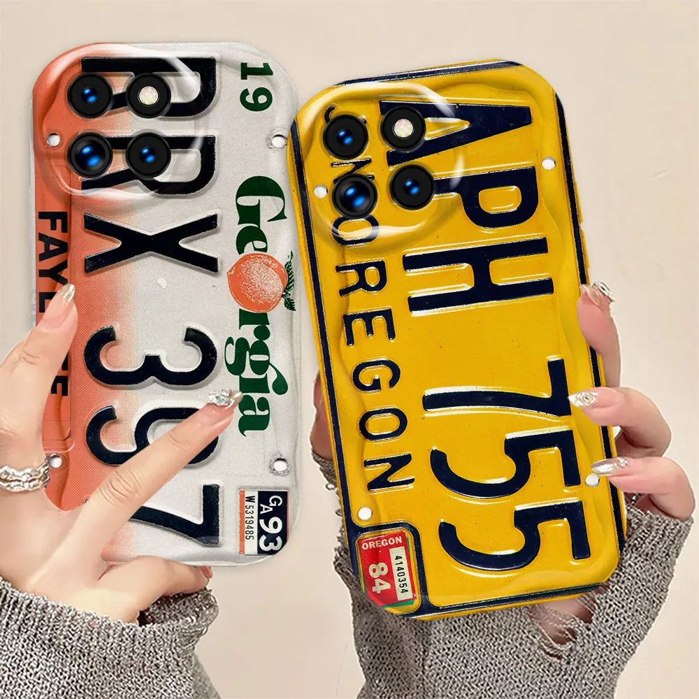 Interesting Car License Plate 3D Wave Case For Xiaomi 11 12T 14 POCO F3 F4 X3 X4 X5 X6 M3 M4 M6 Redmi A1 A2 A3 K30 K40 K50 Case