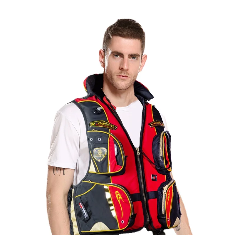 Convenient Multi Pocket Rock Fishing Vest Swimming Surfing Personal Removable Adult Buoyancy Flotation Device Buoyancy Aid