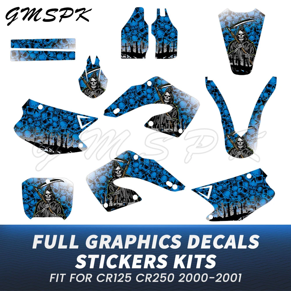

Утолщенный декор обтекателя мотоцикла, графический фон, наклейки, комплект наклеек, подходит для Honda CR125 CR250 CR 125 250 2000 2001