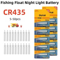 5-50PCS CR435 Luminous Electric Battery CR 435 Fishing Floats Lithium Pin Battery Tackles Night Fishing Float