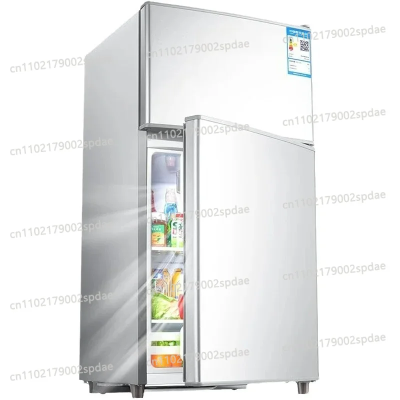 household-mini-two-door-refrigerator-dual-zone-refrigeration-freezer-low-energy-consumption-compact-fridge