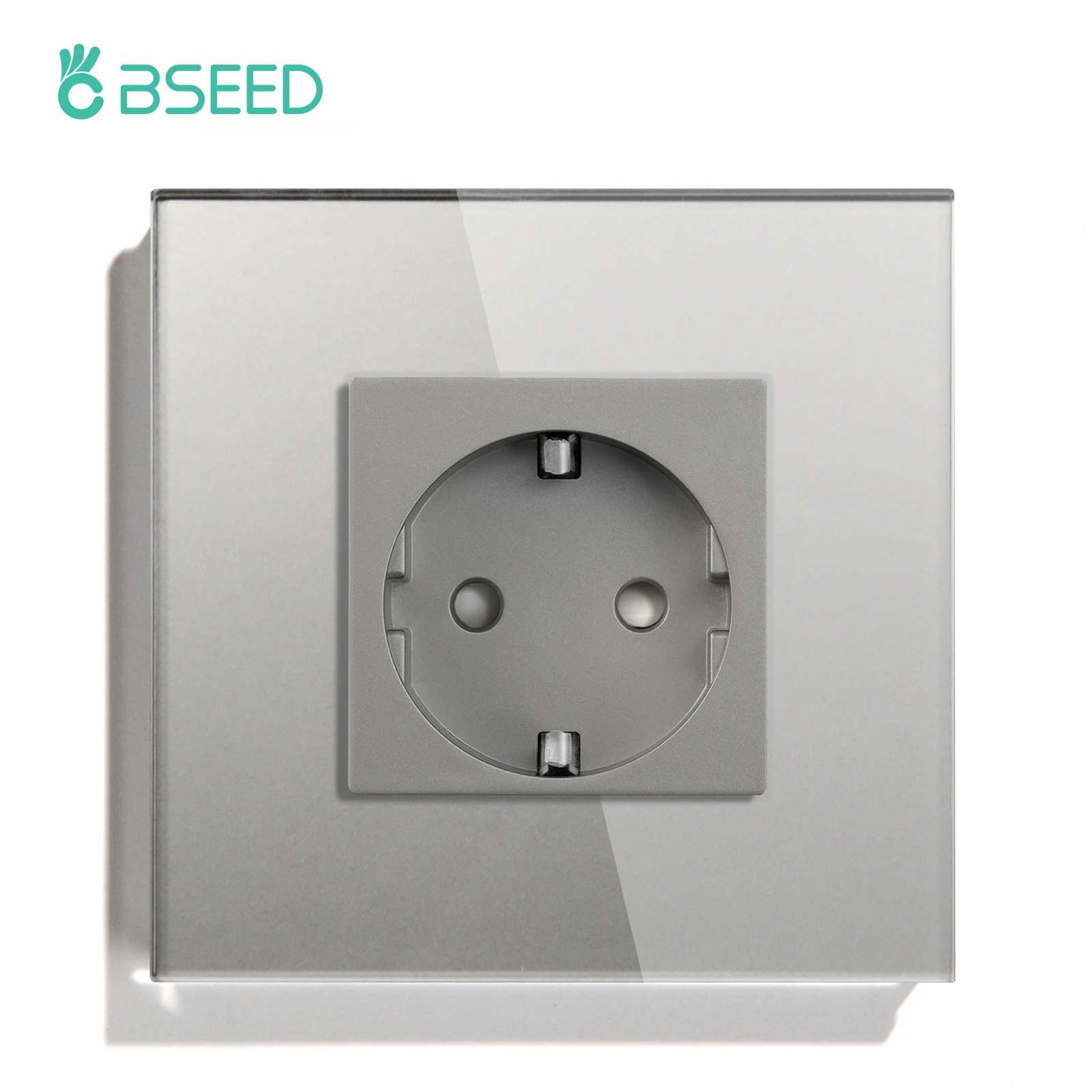 Bseed Wall Touch Light Switch 1/2/3Gang 2-weg lichtschakelaar met EU-aansluiting USB Type-C glazen paneel Blauwe achtergrondverlichting 240V voor trappen - afbeelding 1