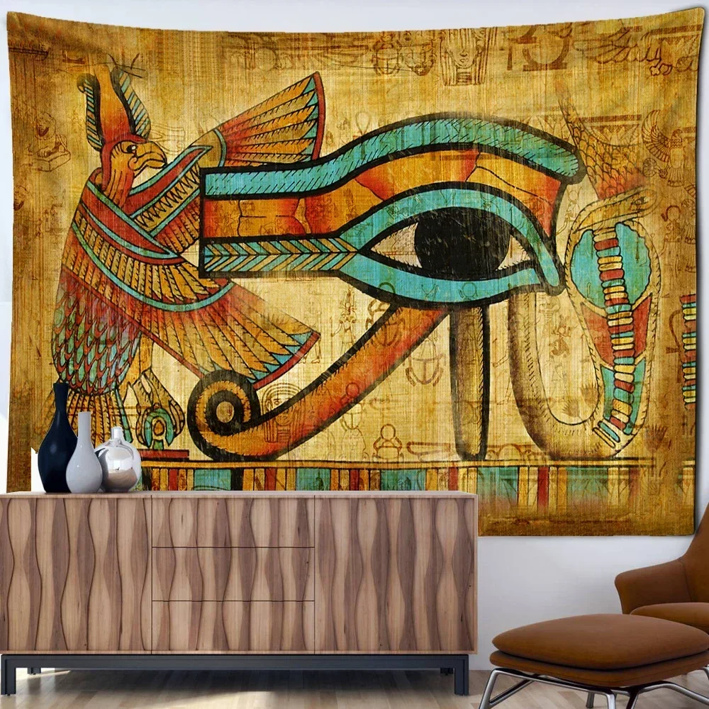 

Ancient Abstract Eyes Tapestry Wall Hanging Abstract Characters Psychedelic Witchcraft Tapiz Living Room Bedroom Home Decor