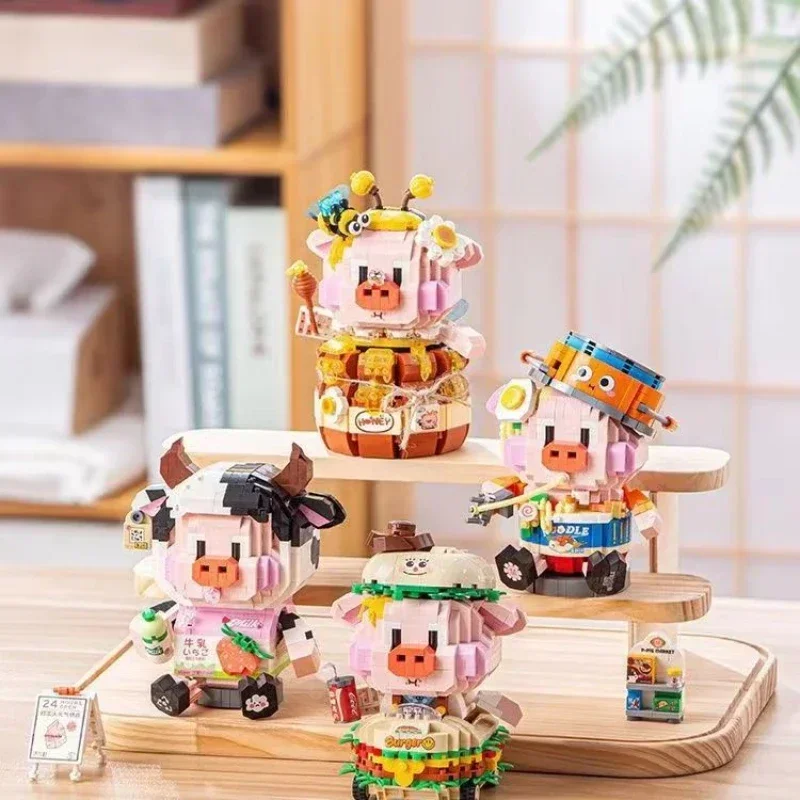 Small Particle Building Blocks New Honey Pig Cute Puzzle Tide Play Bees Diy Building Blocks Toy Decoration