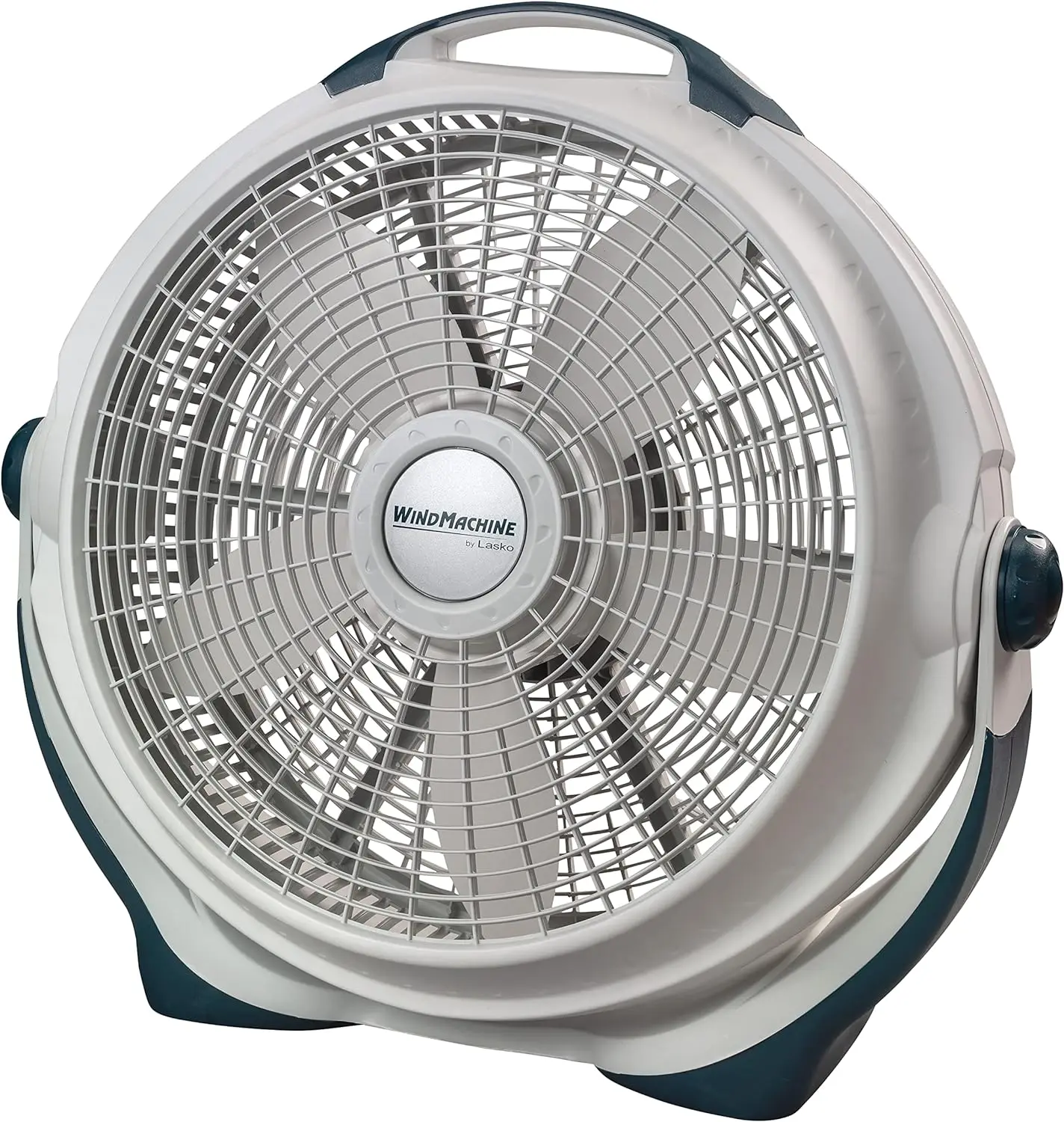 

Lasko Wind Machine Air Circulator Floor Fan, 3 Speeds, Pivoting Head for Large Spaces, 20", 3300, White