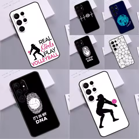 Love Play Volleyball Phone Case For Samsung Galaxy S25 S24 Ultra S9 S10 S20 S22 S21 S23 Plus S24 FE Cover Coque