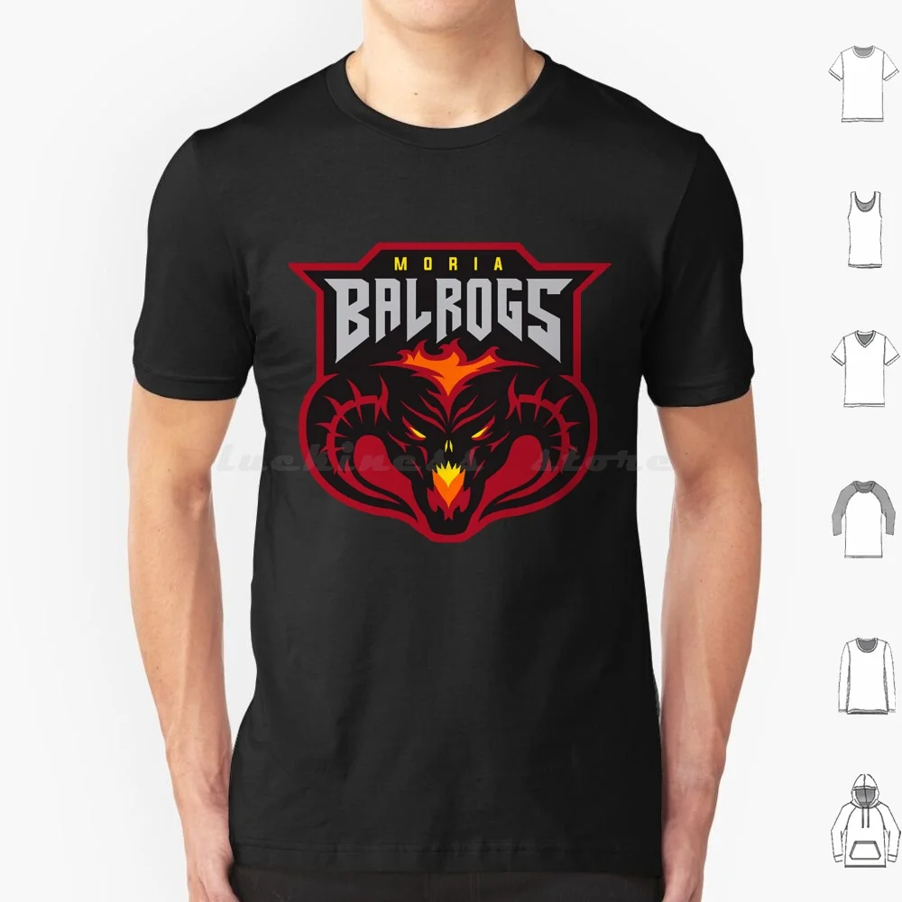 Moria Balrogs Team Logo Classic T Shirt T Shirt Big Size 100% Cotton Balrog Demon Fantasy Funny Geek Geeky Nerd Parody Sports