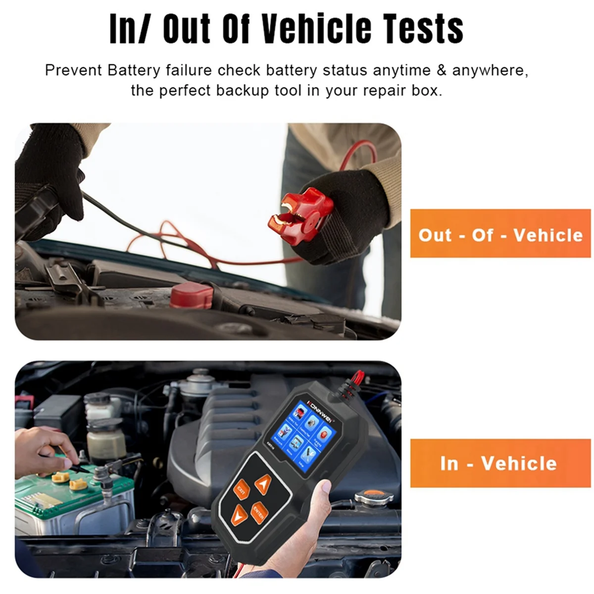 KONNWEI-probador de batería de coche KW218, Analizador de sistema de camión y motocicleta, 6V, 12V, 2000CCA, herramienta de prueba de arranque de carga, PK